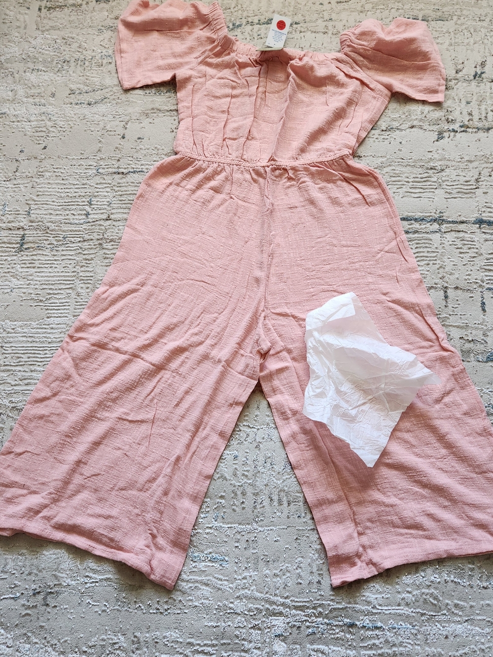 NEW love J Pale Pink Off-Shoulder Wide-Leg Jumpsuit - Picture 12 of 12
